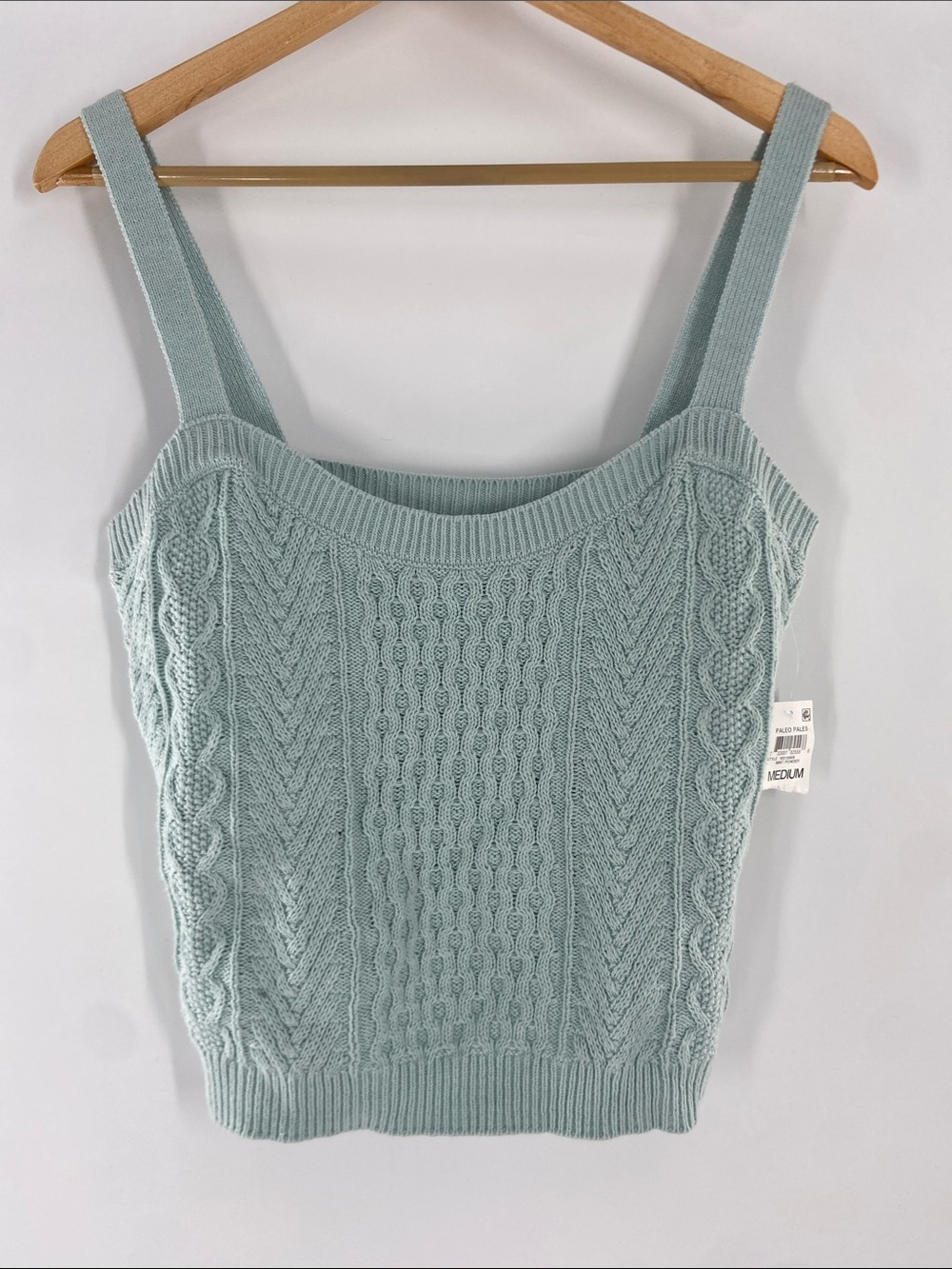 INC Mint Powder Cropped Knit Tank Top Size M NWT